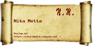Nika Metta névjegykártya